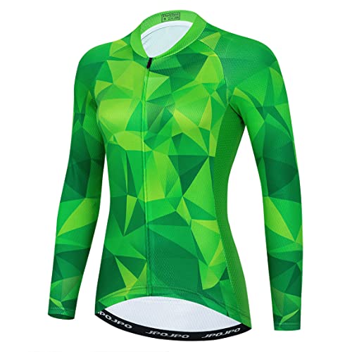 Hotlion Womens Cycling Jersey Long Sleeve Bike Shirts Team Bicycle Clothing with Pockets HT1 Small Ht2002