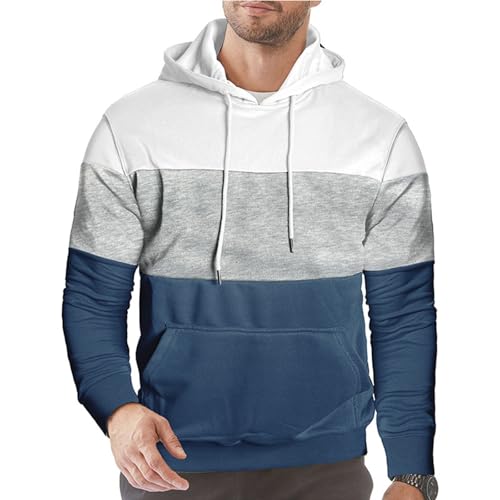 Oversized Hoodies for Men Color Block Long Sleeve Drawstring Sweatshirts Fall Fashion Pullover Winter Outfits 20252