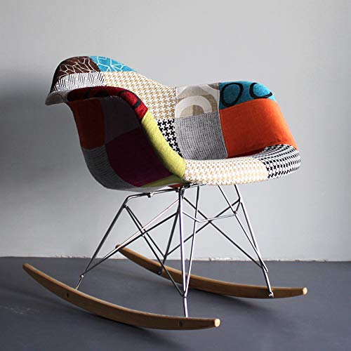 Fly Folding stool C-K-P Lounge chair, Nordic style rocking chair home balcony lounge chair lazy couch chair designer chair lounge chair white lazy chair (Color : Multi-colored)