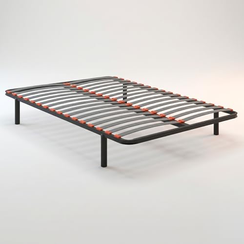 PIKOLIN Somier Guardaespaldas | 16 Láminas Madera | 135x190 | 4 Patas - Altura 26cm | Bastidor Acero Reforzado | Alta Elasticidad y Ventilación | Independencia de Lechos | Servicio de Entrega Premium