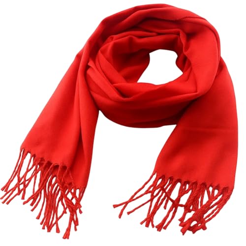 Yuwnd Schal Rot, Roter Schal aus Kuschelig Weichem Fleece Material, Langer Winterschal & übergroßer Deckenschal für Herbst und Winter, Ideal als Geschenk