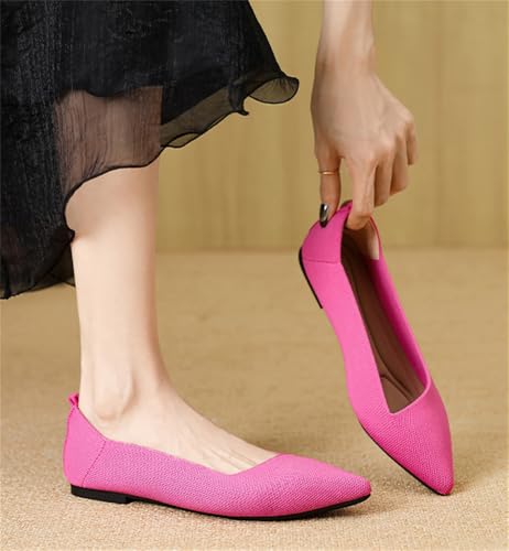 Pointed Toe Knit Ballet Flats for Women Mesh Knit Loafers Shoes Soft Memory Foam Flats Lightweight Dressy Loafers Shoes3