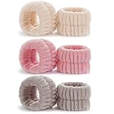 吸水 リストバンド 洗顔用 アームバンド 手作り・縫製済み 痛くない 3色6個入り 袖止め 水濡れ防止 吸水性良い ふわふわ 伸縮性あり 手首 バンド IRIYULI (ブラウン+カーキ+ローズピンク)