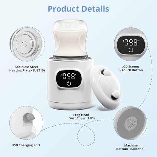 Chauffe-biberon portable sans fil haut de gamme avec écran LCD de précision - 4
