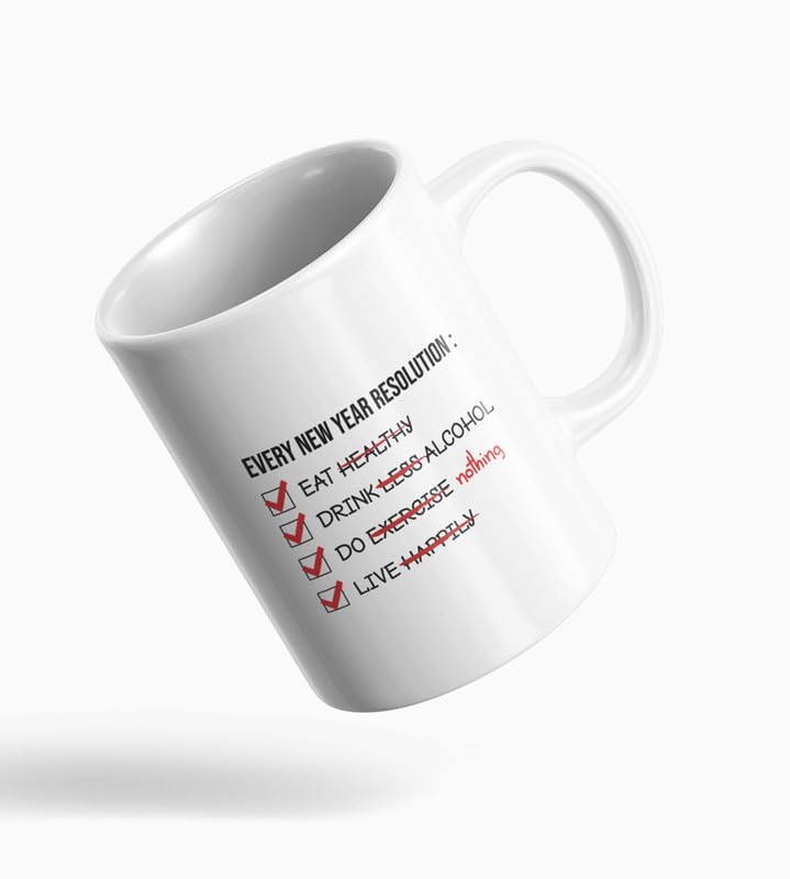 JIGYASA SHOPPING MALL New Year Resolution, Men’s Printed Sublimated Coffee Mugs JIGYASA SHOPPING MALL New Year Resolution, Men’s Printed Sublimated Coffee Mugs