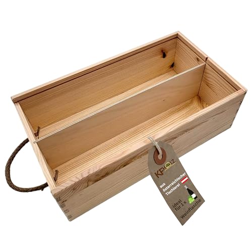 rustikale Holzbox - Geschenkbox Holz - Aufbewahrungsbox für Geschenke - ideale Geschenkbox - Holzkiste mit Deckel - Werkzeugkiste - Weinkiste (350 x 200 x...