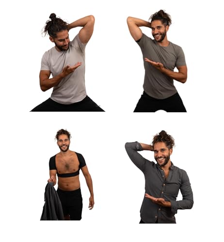 SweatlimitPro Men's Armpit Sweat Vest – High-End, Patented Underarm Protection to Prevent Armpit Sweat Leaks. (US, Alpha, Large, Regular, Regular, Black)