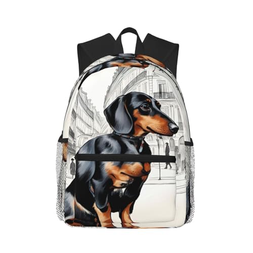 Mochila de perro salchicha ligera para ir al trabajo o universidad