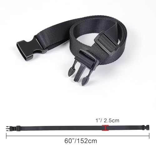 Image of Vigorport Utility Straps Quick Release Nylon Backpack Accessory Bag Strap,Adjustable for Hiking,Travel,Outdoor Sports-4 Pack (Black, 1 inch W-60 L)