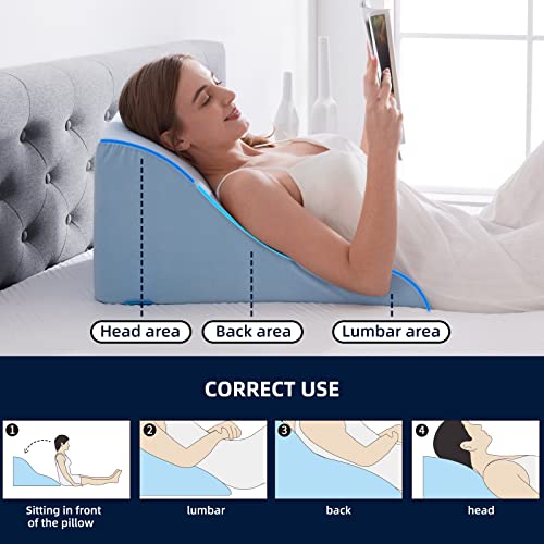 NOFFA Lesekissen für Bett und Sofa - Memory Schaum Keilkissen - Ergonomisches Rückenlehne Kopfkissen - Perfekt für Rückenunterstützung beim Entspannen, Spielen, Lesen oder Fernsehen - Image 3
