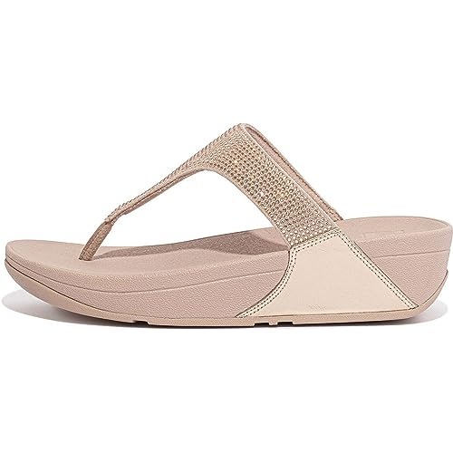 Fitflop Lulu Crystal Embellished Toe-Post Sandals, Chanclas Mujer, Rose Gold, 39 EU