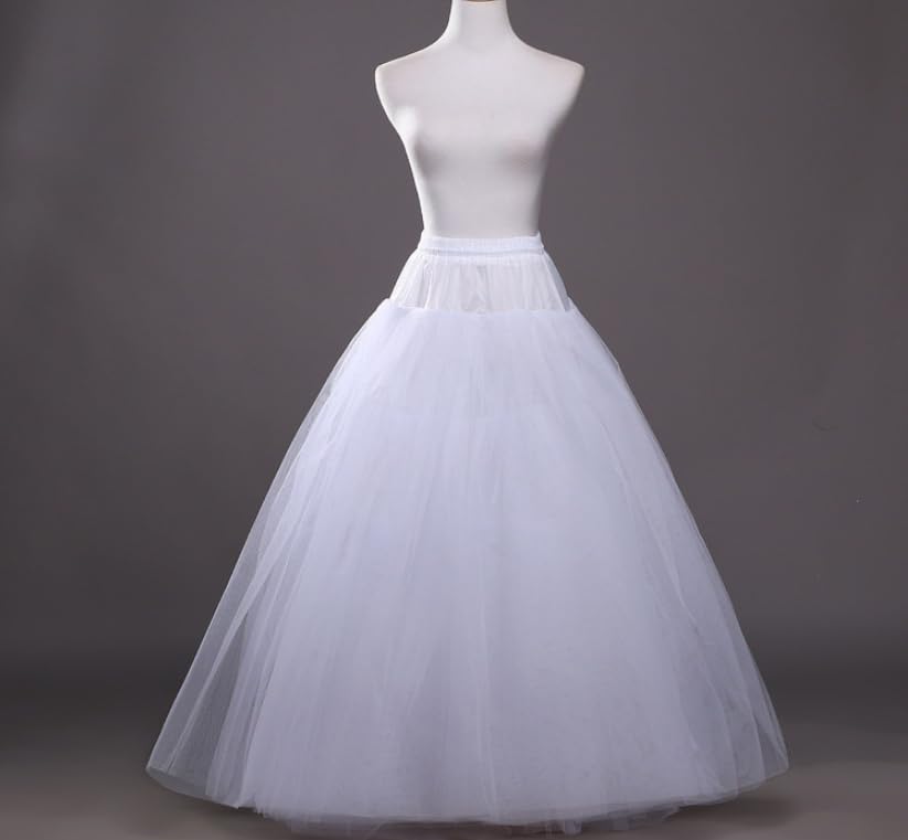 Women's A-line 4-layer skirt Hoopless Petticoat Crinoline Underskirt White for wedding dress bride's ball dress3