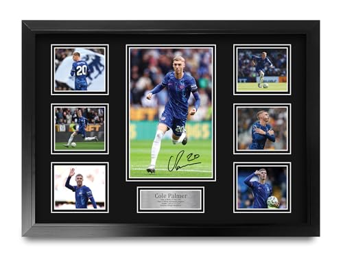 Photo autographe Cole Palmer Chelsea souvenir imprimé premium A2