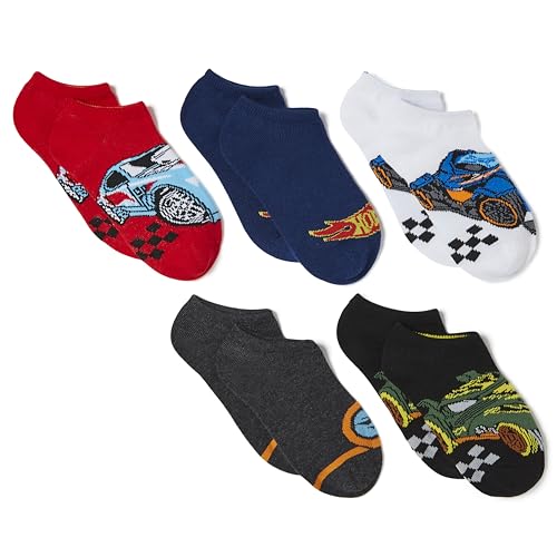 Hot Wheels Boys Race Car 5 Pack No Show Ankle Socks