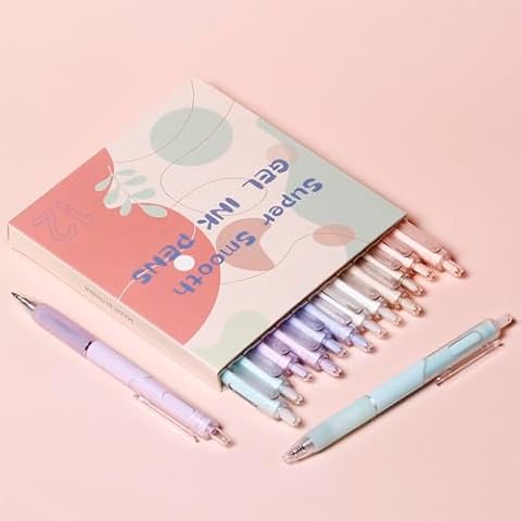 XIZE SH Ultra Fine Gel Pens,12 Pack, 0.38mm Ultra Fine Point Smooth Writing Pens for Girls Women,Cute Pens Office School Supplies Cover
