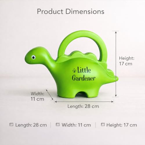 Image of Little Gardener Dinosaur Watering Can for Kids | 1 Litre | Plastic Dinosaur with Moving Eyes | Leak Proof, Lightweight, Easy Grip Watering Can | Kids Return Gifts
