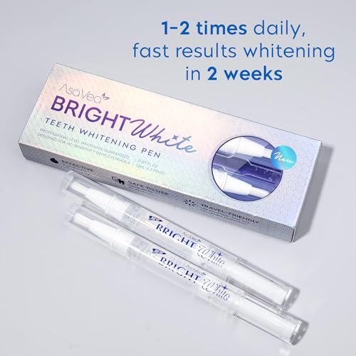 asavea teeth whitening pen-2 pens more than 20 uses effective painless no sensitivity travel friendly easy to use beautiful white smile natural mint flavor