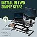 TechOrbits Standing Desk Converter-32-inch Height Adjustable, MDF Wood, Sit Riser-Black, 32