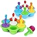 Molde Helados Silicona,2 piezas Reutilizable Poleras Helado,Molde Helado Silicona Bebe,Moldes para Helados para Bebés, Hielo, Chocolate, Paletas de Hielo, Helado (azul & verde)