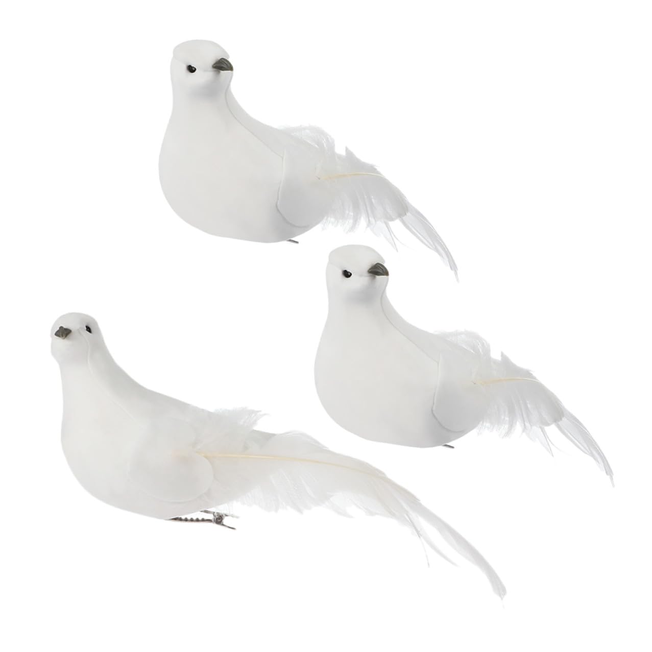 Pigeons artificiels avec clip métal pour cage décorative et arbre de jardin