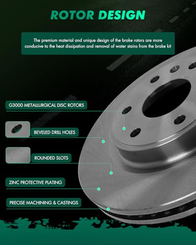 Image of SCITOO Front Brake Kits Disc Brake Rotor Brakes Pads:D1169;55150