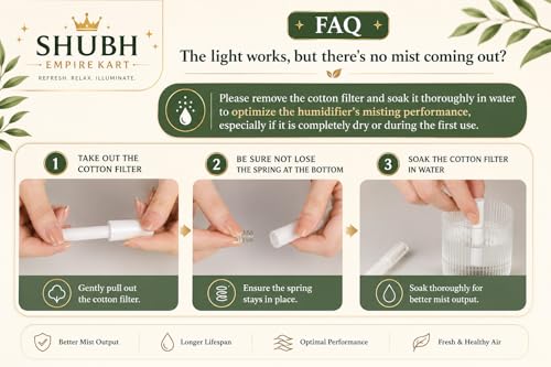 Image of Shubh Empire Mini Ultrasonic humidifier for Room Moisture, Essential Oil Diffuser, Cool Mist for Bedroom, Baby, Aroma Diffuser for Home Electric with Night Lamp (Charcole)