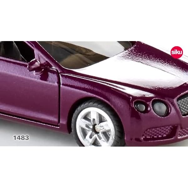 siku 1483, Bentley Continental GT V8, Metall/Kunststoff, Magenta, Spielzeugauto für Kinder, Öffenbare Türen – Bild 8