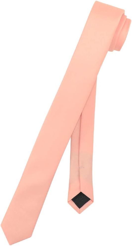 Vesuvio Napoli Narrow NeckTie Extra Skinny Solid Color Mens Thin 1.5" Neck Tie