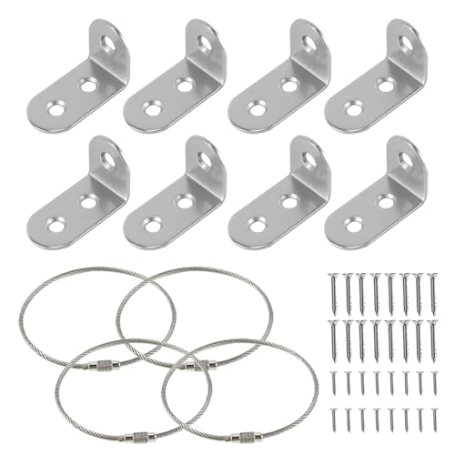 Nicear Anclajes para muebles antivuelco, anclajes de pared de acero inoxidable, correas anticaídas para mayor seguridad (4 juegos)