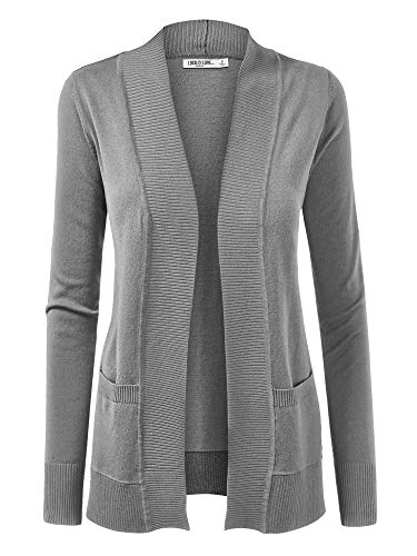 Lock and Love Women's Open Front Knit Cardigan
