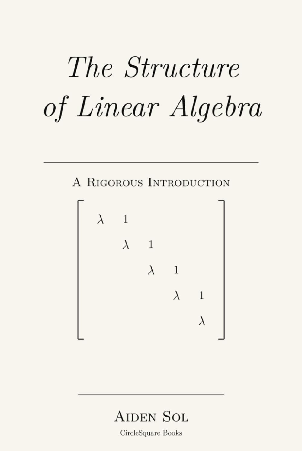 The Structure of Linear Algebra: A Rigorous Introduction
