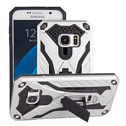 AFARER Samsung Galaxy S7 case,Military Grade 12ft Drop Tested Protective Case with Kickstand,Military Armor Dual Layer Protective Cover Compatible with Samsung Galaxy S7 5.1 inch Silver
