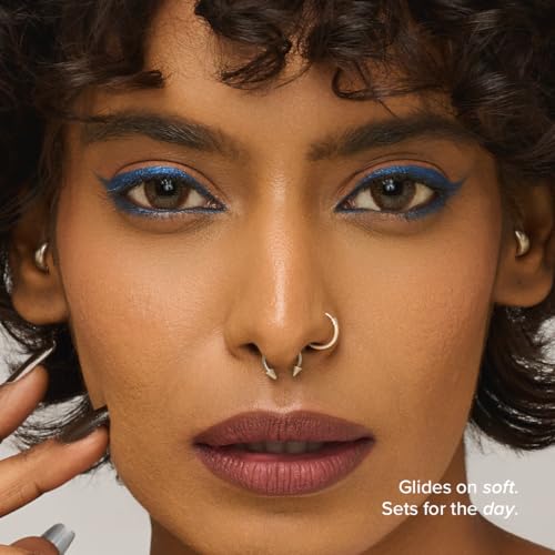 Image of SIMPLYNAM Ultimate Kajal | 1 Stroke Intense Color Payoff | Water Resistant | Long-Lasting & Smudge-Proof | Safe for Sensitive Eyes | 7X More Product | In-Built Sharpener & Smudger | Metallic Blue