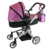 Mommy & me 2 in 1 Deluxe doll stroller EXTRA TALL 32'' HIGH 9695 (Purple Leather)