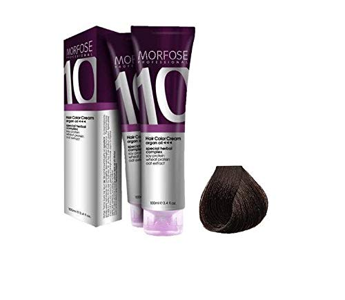 10 Hair Color Cream with Argan Oil - Intense Caramel Brown (5.77), 100ml