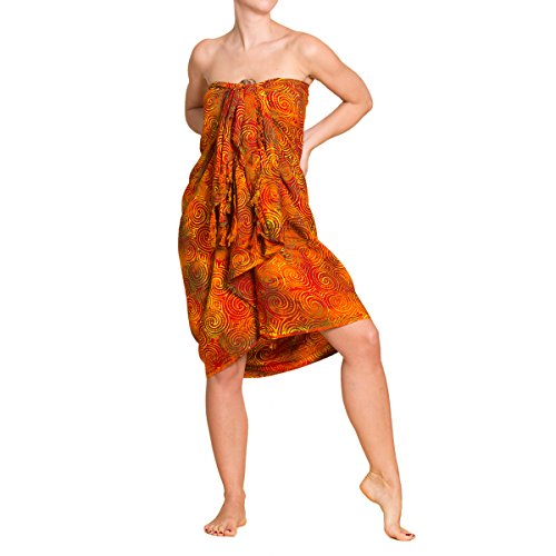 PANASIAM Sarong for women & men I 100% handmade from Indonesia - each cloth is unique I opaque wrap skirt, also extra large I batik with German textile colors I beach towel