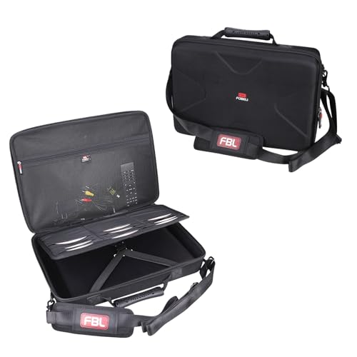 FBLFOBELI Hard Carrying Case for 14.1-17.5 inch Portable DVD Player with 24 DVD Storage Pockets, Such as BOIFUN/DBPOWER/YOTON/POFOTO DVD Player, EVA Hard Shell Travel Laptop Sleeve Bag, Case Only