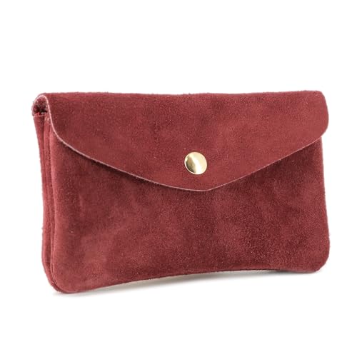 Double Tree Grand Portefeuille Pochette Femme Adapté Passeport Carte Grise - Porte-Monnaie Cartes Cuir Véritable Daim en Format L - Fonctionnel Polyvalent -...