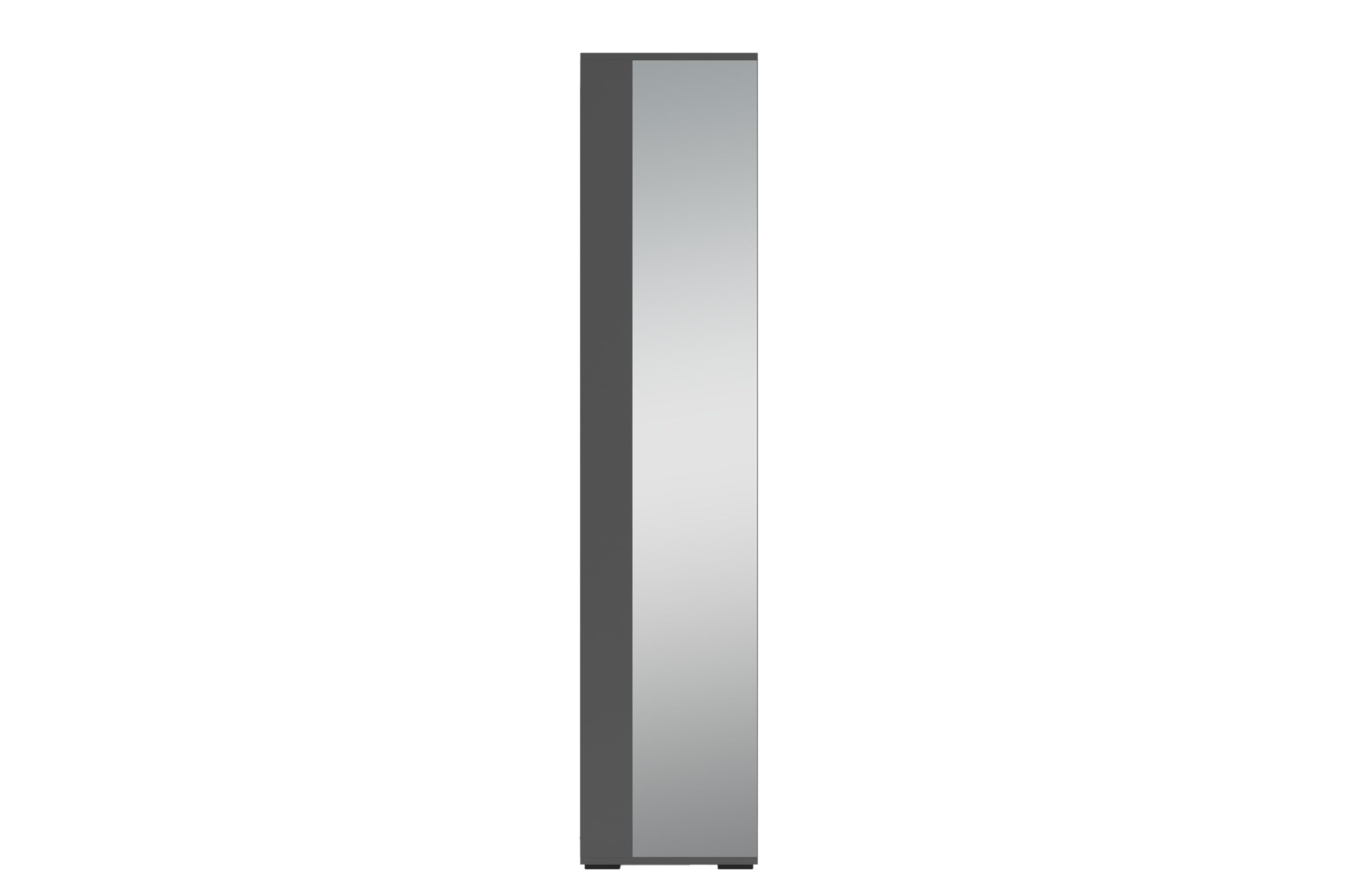 byLIVING Flurgarderobe Ben, Anthrazit, Spiegel | Kleiderstange, Ablage, Spiegelschrank für den Flur, B 40, H 184, T 35 cm
