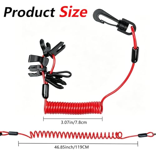 Image of Universal Boat Safety Lanyard Kill Switch with 7 Keys