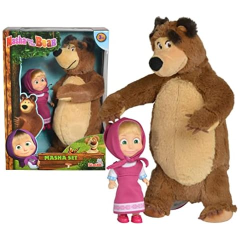 Masha & The Bear 12cm Doll With 25cm Soft Toy Bear Twin Pack Cover