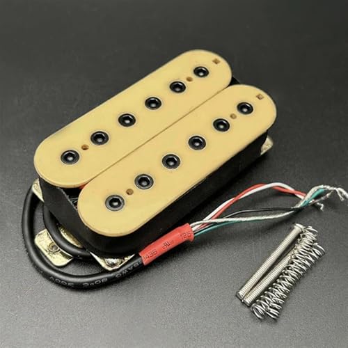 エレキギターピックアップ 6弦エレキギターハムバッカー 12調節可能六角ネジ デュアルコイル ギターコイルスプリットピックアップ N7.5K/B15K出力(Neck)