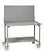 Little Giant WM-2848-LP Mobile Welded Workbenches with Backstops and Louvered Panel, 28" x 48", Gray