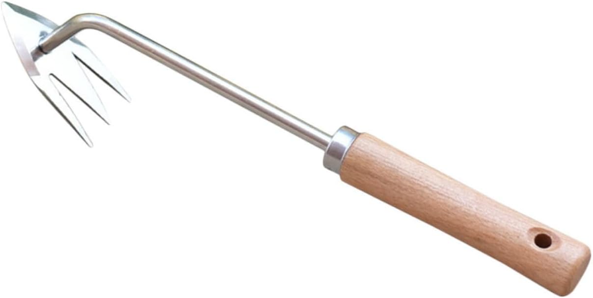 POPETPOP 5pcs Portable Manual Weed Puller Tool Wooden Handle Multi-Function Weeder for Easy Root Removal Gardens Lawns and Parks Wood Design