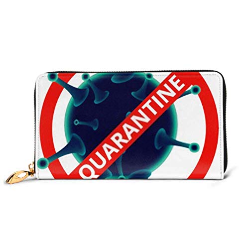 Preisvergleich Produktbild JHGFG Fashion Handtasche Reißverschluss Brieftasche Samokarantin Quarantäne Covid19 Verhindern Sie die Verbreitung der Telefonkupplung Geldbörse Abendkupplung Blockieren Leder Brieftasche