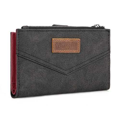 × Wrangler Small Wallet for Women Designer Bifold Wallet Women'S Wallets, Card Cases & Money Organizers, Black