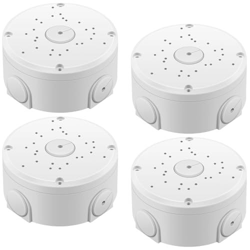 Security Camera Junction Box ABS Waterproof Wall Mounting Brackets for CCTV Camera Hide Cable(4 Pack)