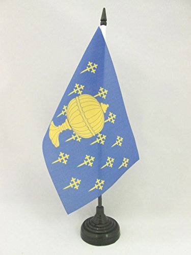 AZ FLAG Bandera de Mesa del Reino DE Galicia 409-1833 21x14cm - BANDERINA de DESPACHO GALLEGA Antigua 14 x 21 cm