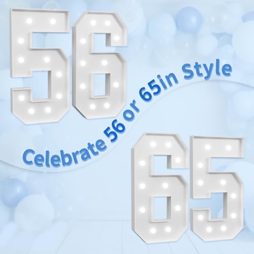 Image of imprsv Marquee Numbers Large 56th-Birthday Decorations: 4ft Light Up Number