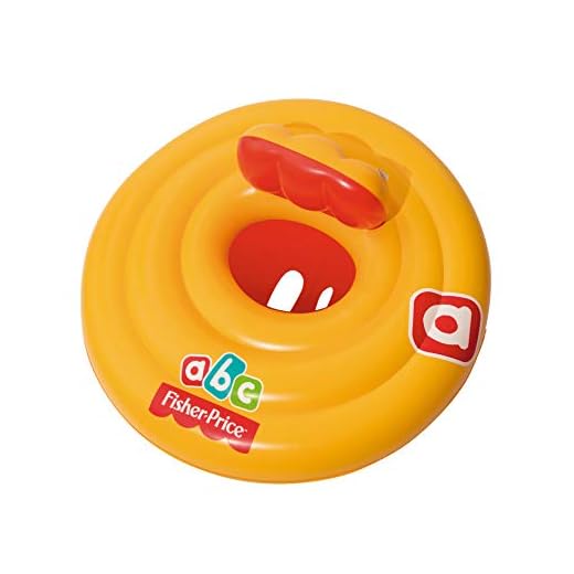 Bestway 93518 - Flotador Hinchable Infantil Fisher Price Con Asiento Tipo Pañal Vinilo Resistente Con Válvula De Seguridad Para Inflado Rápido Y 4 Cámaras De Aire
